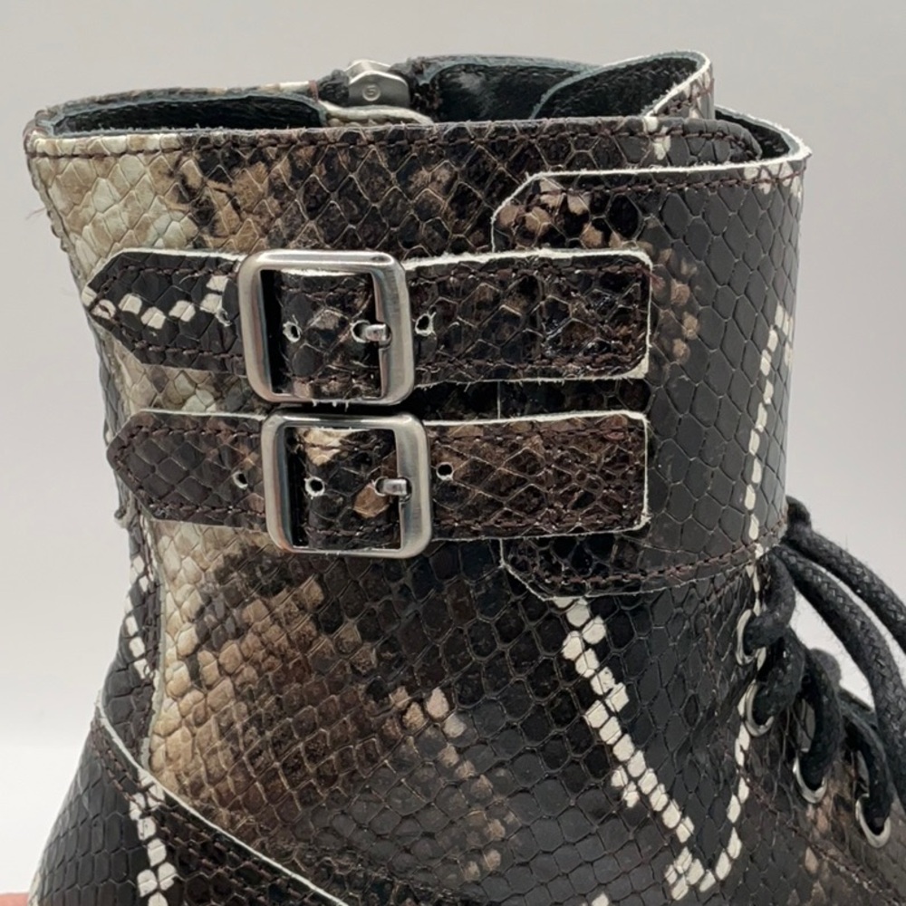 🤎 NEW 🤎Allsaints Brigade Combat Boots Python Pattern - Picture 10 of 16